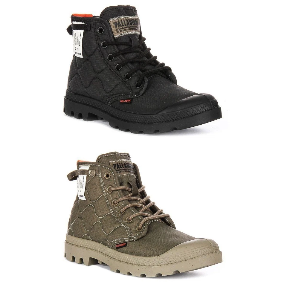 Bottes Pour Femmes Palladium Pampa Re-Quiltées En Toile Vegan Noires US 4 - 13 - Photo 1/1