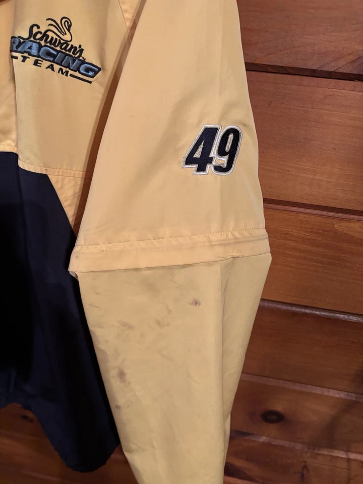 Ken Schrader Schwans Racing Windbreaker Jacket With Zipper Sleeves - Image 4 of 4