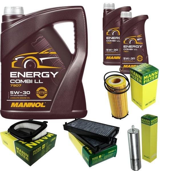 Inspektionspaket 7L Mannol Energy 5W-30 FüR BMW E70 Xdrive30D Xdrive40D E71 E72-image