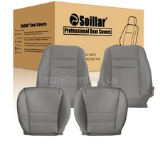 For 2003-2007 Honda Accord 4Door Both Side Bottom & Top Leather Seat Cover Gray