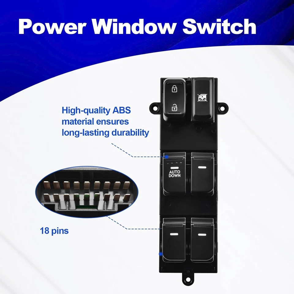 Главный выключатель питания окна 18 контактов совместим с Kia Optima 2,0 л 2,4 л 2014 - Изображение 2 из 2