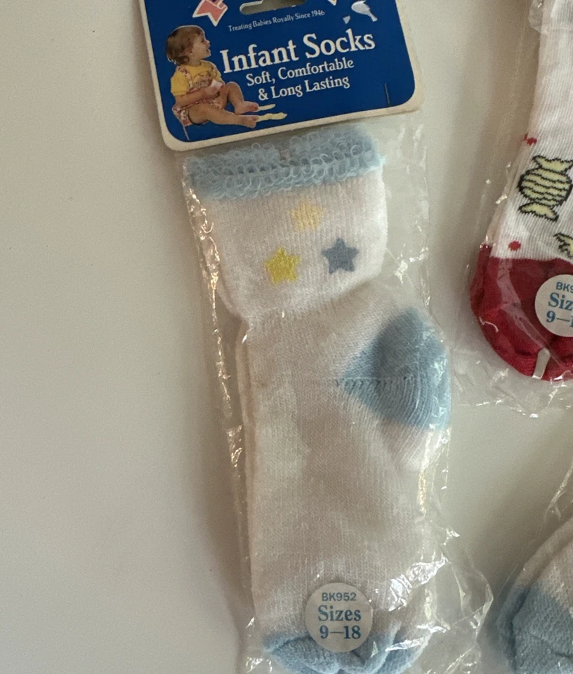 Lote Calcetines Infantiles De Colección/NUEVOS Talla 9-18 M Baby King Lote Nuevo de Lote Si 3 Pares EE. UU. Foto 3 de 4