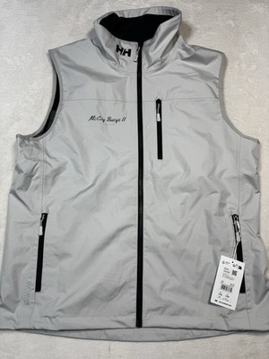 Helly Hansen Crew Vest XL Gray Softshell Windproof Water-Resistant Note-Has Logo