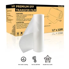 A3+ DTF Roll Film Double Sided Matte PET, Heat Transfer Film for Dark Garments