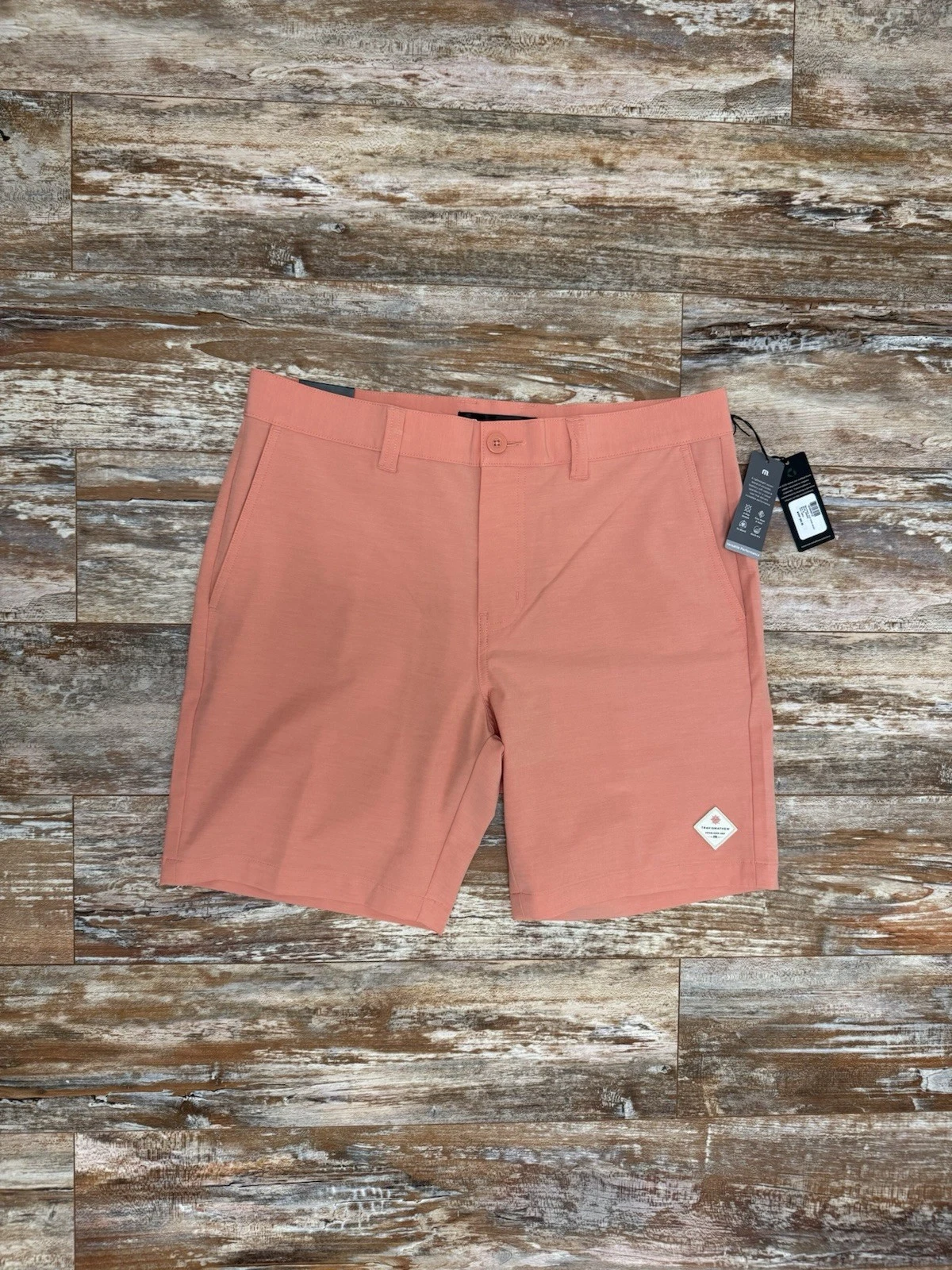 Mens Travis Mathew Tech Chino Shorts Size 34 New With Tags Pink Golf Stretch