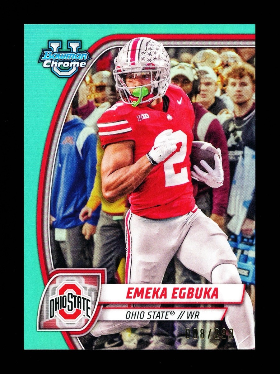 2024 Bowman Chrome U Emeka Egbuka Aqua Ohio State Buckeyes
