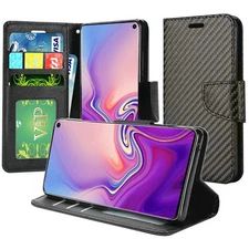 GSA Carbon Fiber Flip Wallet for Samsung S10e (5.8") - Black