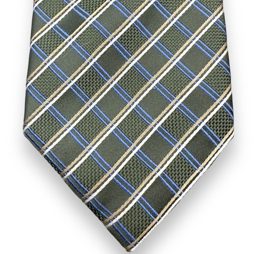 Tasso Elba Mens Silk Neck Tie Checked Pattern Hand Made 58 Inches - Picture 5 of 11