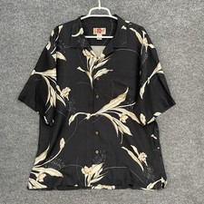 Hilo Hattie The Hawaiian Original Men  s Sz L Shirt Black Button Up