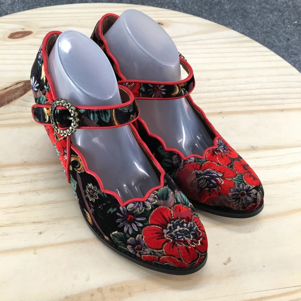 L'Artiste by Spring Step Shoes Women 37 Adodora-Prit Mary Jane Red Floral Casual - Image 3 of 4