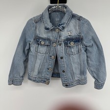 Baby Gap Kids Denim Jacket Distressed Blue Toddler Size 4 Years