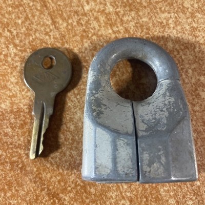 Vintage Old Unique Shape Padlock  - Lock - Briggs & Stratton Key