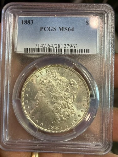 1883 P PCGS MS64 Morgan Silver Dollar Premium White Flashy Luster low Pop IN MS