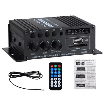 Digital Power Amplifier Bluetooth Stereo HiFi Audio 2Channel USB FM Home