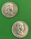 ❤️ Franklin Half Dollars Lot of 2, 1951-P, 1952-P