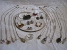 Job Lot Vintage Solid Silver Jewellery Necklaces Earrings Ring Bracelet 98gms