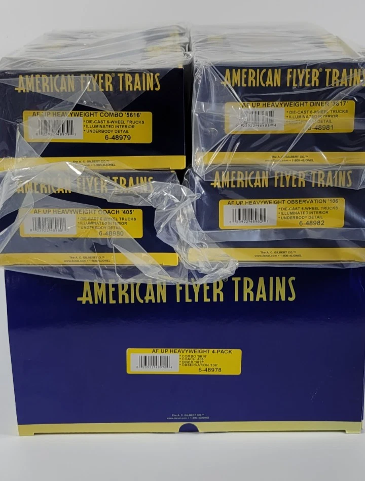 NIB American Flyer Union Pacific 6-48978 Heavyweight Passenger Set of 4 Cars - Image 2 of 4