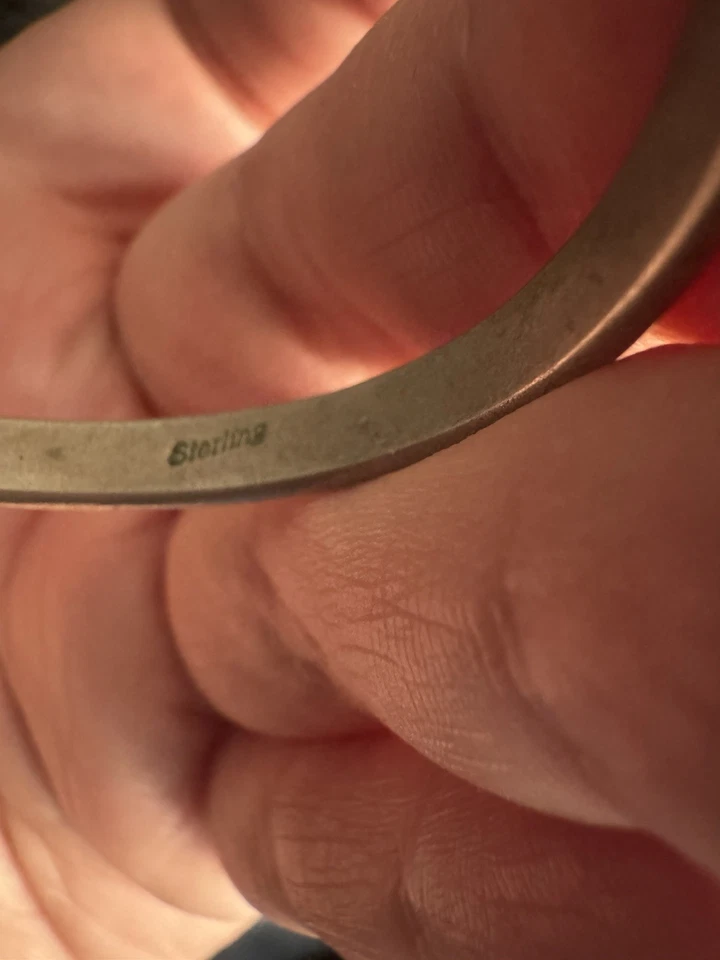 Brazalete Vintage Nativo Apilable Floral Esterlina Foto 3 de 3