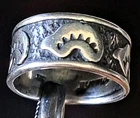 Vintage Sterling Silver Native American Bear Fethish Ring Band sz 6.75 by Masha