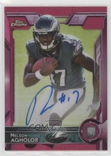 2015 Topps Chrome Rookies BCA Pink Refractor /75 Nelson Agholor #146 Auto u0u