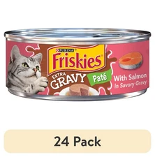 (24 pack) Purina Friskies Extra Gravy Pate With Salmon, Wet Cat Food, 5.5 oz Can