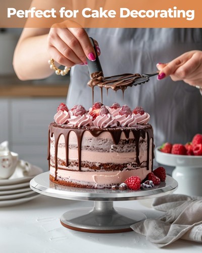 Aluminium Cake Turntable Set, Baking Tools with Revolving 12" Cake Stand for ... - Picture 6 of 6