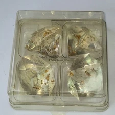 Vtg NOS Unscented Floating Gel Candles Diamond Shape Clear Gold Specks Romantic 