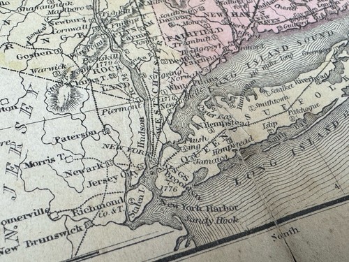 1844 NEW ENGLAND & NY Colored Map ~ Olney's School Geography, D.F. Robinson CT - Picture 16 of 23