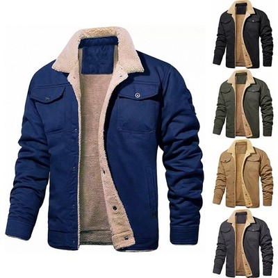 Herren Wärme verbesserte Fleece gefütterte Oberbekleidung Jacke mit praktische