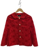 tricot COMME des GARCONS Flower print round Collar Jacket/02AW/M/Wool/RED/flower
