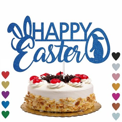 Frohe Ostern mit Hasenei Ostern Fest Feier Party Glitzer Tortenaufleger