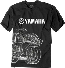 Factory Effex Yamaha Mens Premium Short Sleeve T-Shirt Black/White
