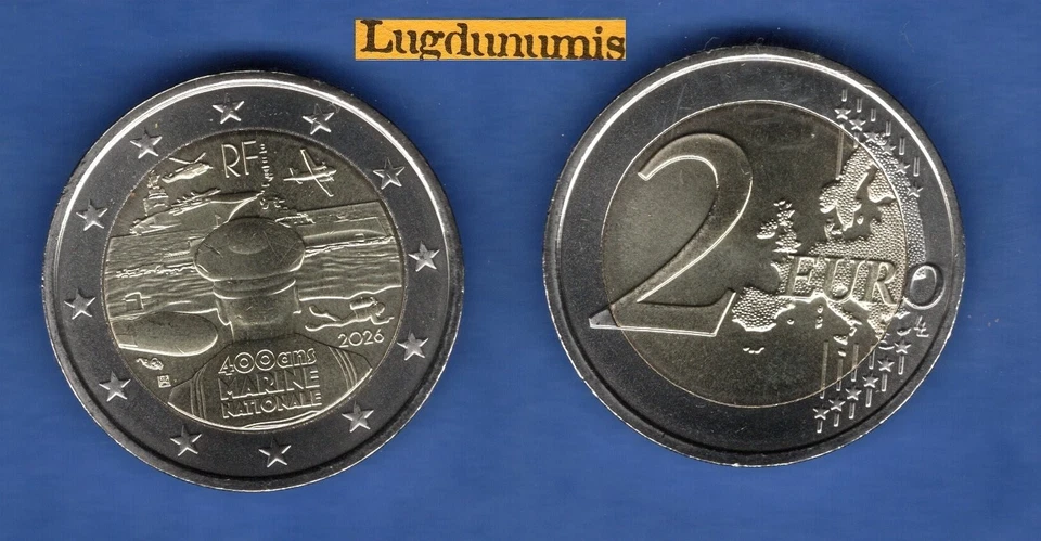2 Euro Commémo France 2026 400 Ans Marine Nationale Française France - Photo 1/1