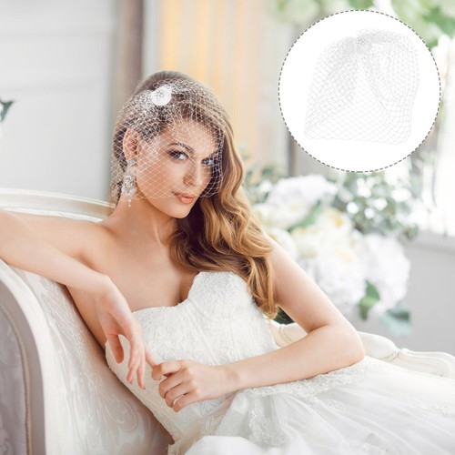 Mesh Hair Accessories Bridal Accessory Bride Banquet Wedding Veil for - Imagen 3 de 12