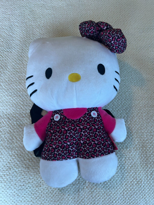 Hello Kitty Sanno Cheetah Leopard and Pink Outfit 2013 14" Plush Backpack | eBay Hello Kitty Sanno Cheetah Leopard and Pink Outfit 2013 14" Plush Backpack | eBay