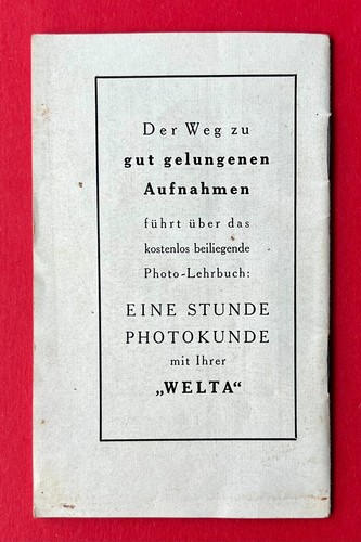 Ratgeber für den Gebrauch WELTA KAMERA Werke Freital um 1920/30 ( 153028 - Bild 9 von 9