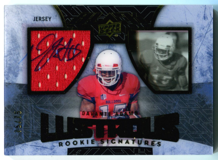 2014 Exquisite Davante Adams Black Lustrous Rookie Signatures Jersey /75 Rams