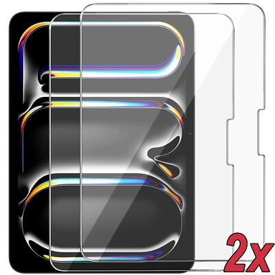 2x 9H Panzerfolie Glas für iPad Pro 13 Zoll M5/M4 (2025/2024) Schutzglas HD Klar
