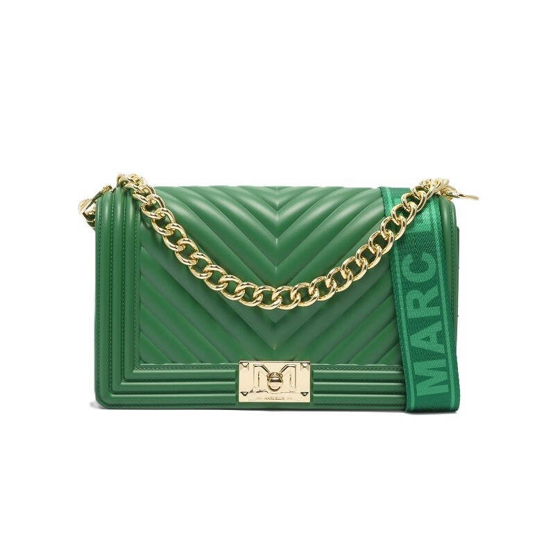 Женская сумка на плечевом ремне Marc Ellis Flat M Изумрудно-зеленая/Светло-золотистая PE24