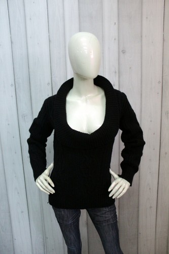 Lee Donna Taglia M Maglione Nero Lana Sweater Pullover Maglia Wool Woman - Foto 10 di 12