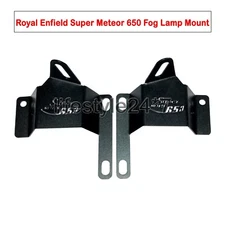 Fit For Royal Enfield "Fog Lamp Mount Pair Black" For Super Meteor 650