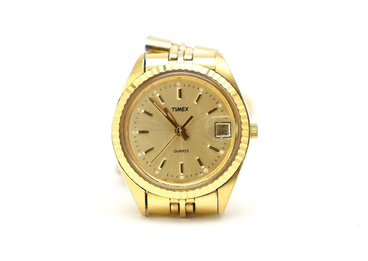 TIMEX Presidential Gold Tone Date Women display picture 2
