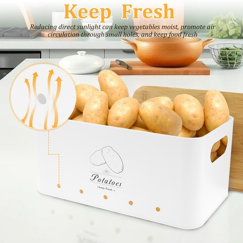 3Pcs Onion Garlic Potato Storage Box Set Carbon Steel Multipurpose Potato-·(C - Picture 5 of 14