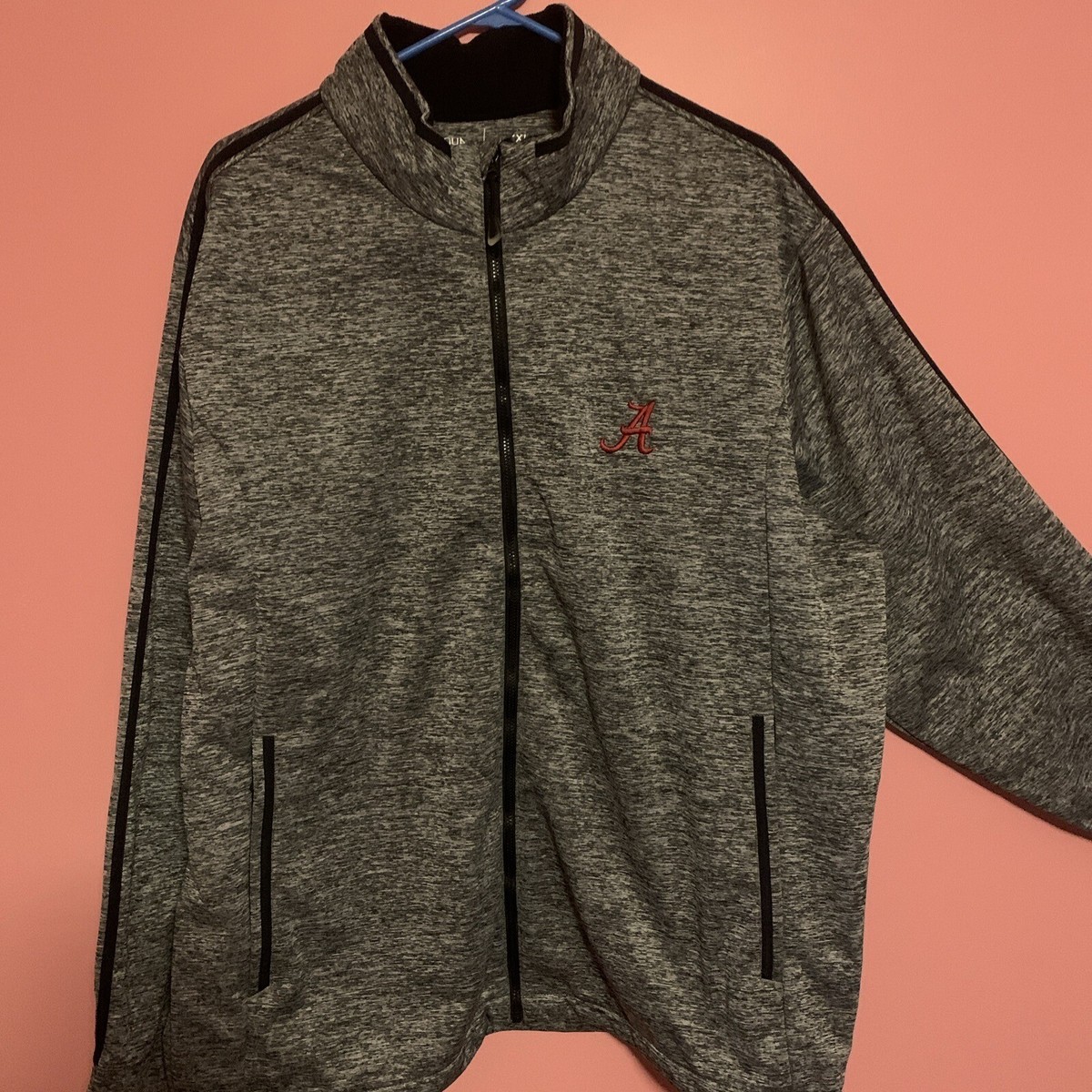 Men's Antigua Alabama Crimson Tide Black heather Golf jacket Size XXL 