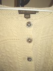 Inis Crafts Ireland 100% Wool Cream Cardigan - Square Neck - Woman's XL — photo 2