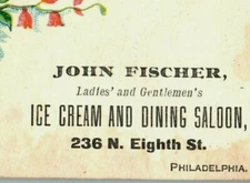 1880s-90s John Fischer Ice-Cream & Dining Saloon Lot Of 3 P218