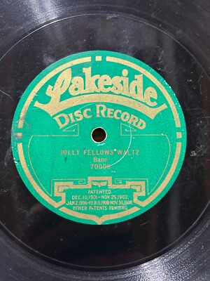 Jolly Fellow's Waltz - c1909 - Lakeside One-side 78 RPM