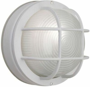 Hampton Bay 1 Light White Outdoor Round Wall Bulkhead Weather Resistant Hampton Bay 1 Light White Outdoor Round Wall Bulkhead Weather Resistant
