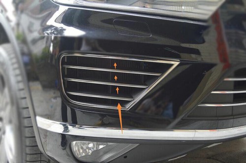 6PCS Front Fog Light Silver Steel Lamp Strip Trim Fit For VW Touareg 2016-2018 - Bild 6 von 16