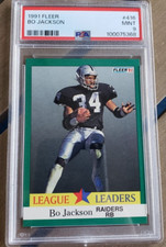 1991 Fleer Bo Jackson Card PSA 9 Mint #416